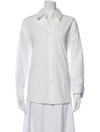 Pre-owned Favorite Daughter Long Sleeve Button-up Top In White