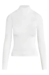 Favorite Daughter Long Sleeve Mock Neck Rib Top In White