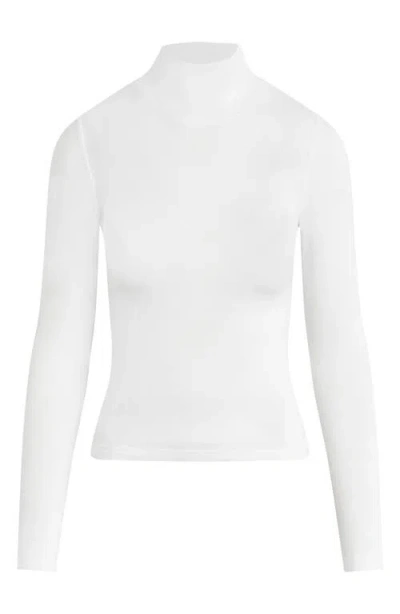 Favorite Daughter Long Sleeve Mock Neck Rib Top In White