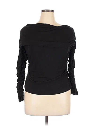 Pre-owned Favorite Daughter Long Sleeve Top Black Boatneck Tops