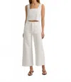Favorite Daughter Masha Super High Rise Wide Leg Crop Jeans In Aspen In White