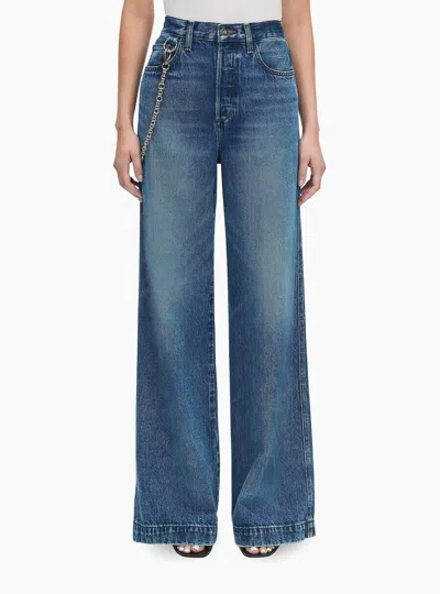 Favorite Daughter Masha Super High Rise Wide Leg Jeans In Dillon In Blue
