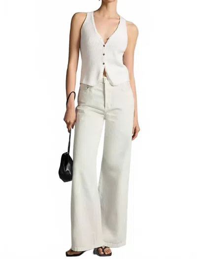 Favorite Daughter Masha Super High Rise Wide Leg Jeans In Stone In White