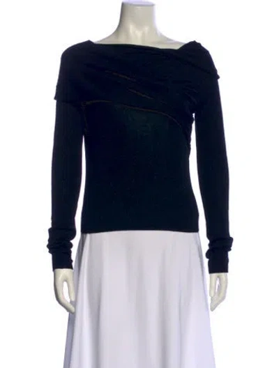 Pre-owned Favorite Daughter Merino Wool Bateau Neckline Sweater W/ Tags In Black