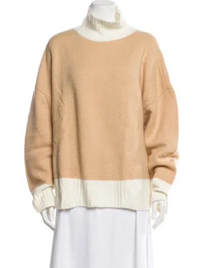 Pre-owned Favorite Daughter Merino Wool Colorblock Pattern Sweater In Neutral