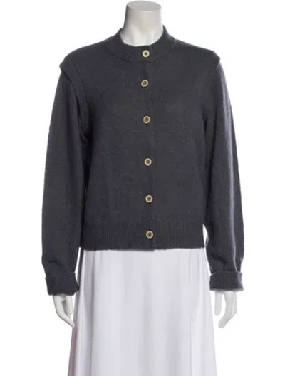 Pre-owned Favorite Daughter Merino Wool Crew Neck Sweater In Blue