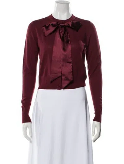 Pre-owned Favorite Daughter Merino Wool Crew Neck Sweater In Burgundy