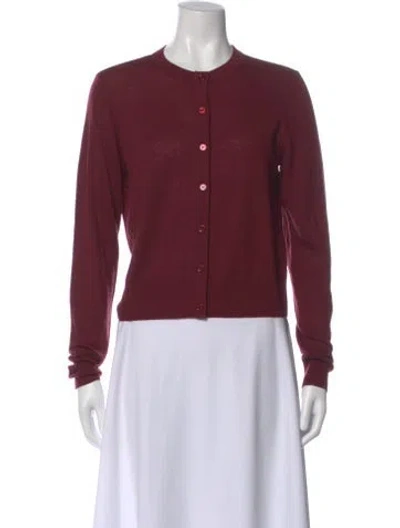 Pre-owned Favorite Daughter Merino Wool Crew Neck Sweater In Burgundy
