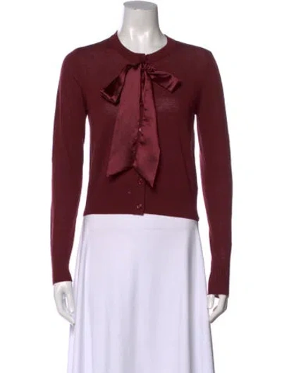 Pre-owned Favorite Daughter Merino Wool Crew Neck Sweater In Burgundy