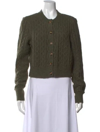 Pre-owned Favorite Daughter Merino Wool Crew Neck Sweater In Green