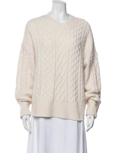 Pre-owned Favorite Daughter Merino Wool Crew Neck Sweater In Neutral