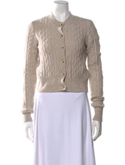 Pre-owned Favorite Daughter Merino Wool Crew Neck Sweater In Neutrals