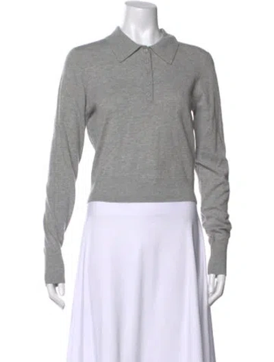 Pre-owned Favorite Daughter Merino Wool Long Sleeve Polo W/ Tags In Gray