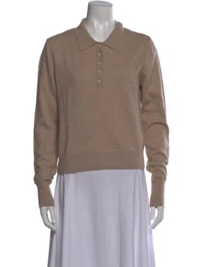 Pre-owned Favorite Daughter Merino Wool Long Sleeve Polo W/ Tags In Neutral