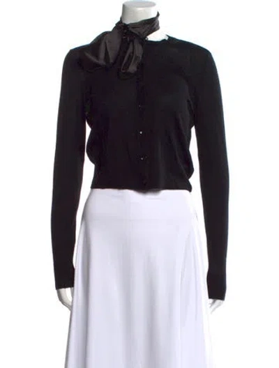 Pre-owned Favorite Daughter Merino Wool Mock Neck Sweater In Black