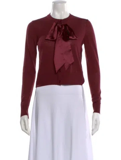 Pre-owned Favorite Daughter Merino Wool Mock Neck Sweater In Burgundy