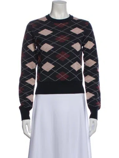 Pre-owned Favorite Daughter Merino Wool Printed Sweater In Blue