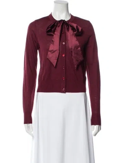 Pre-owned Favorite Daughter Merino Wool Printed Sweater In Burgundy