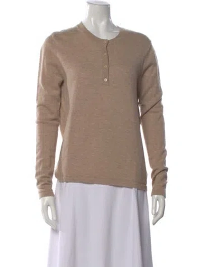 Pre-owned Favorite Daughter Merino Wool Scoop Neck Sweater In Neutral