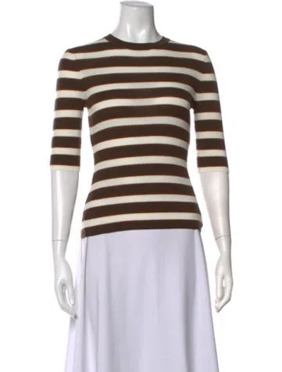 Pre-owned Favorite Daughter Merino Wool Striped Top W/ Tags In Brown