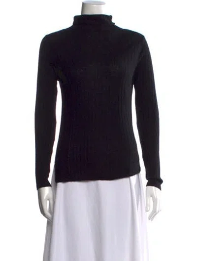 Pre-owned Favorite Daughter Merino Wool Turtleneck Sweater In Black