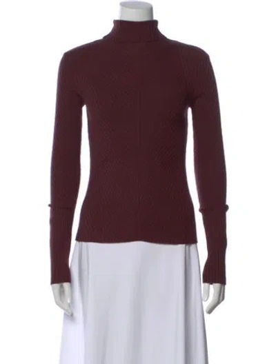 Pre-owned Favorite Daughter Merino Wool Turtleneck Sweater In Burgundy