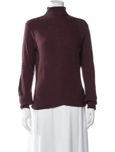 Pre-owned Favorite Daughter Merino Wool Turtleneck Sweater In Burgundy