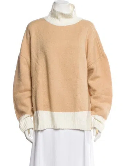 Pre-owned Favorite Daughter Merino Wool Turtleneck Sweater In Neutral