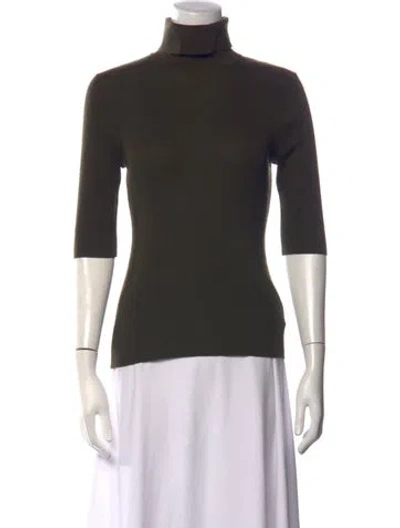 Pre-owned Favorite Daughter Merino Wool Turtleneck Top W/ Tags In Green