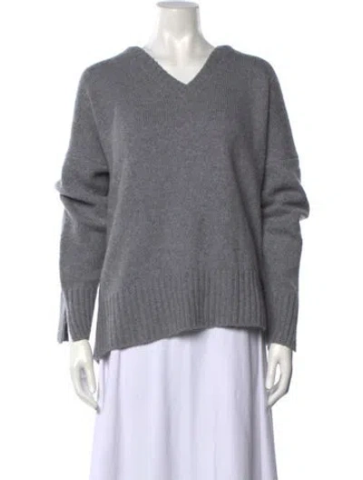 Pre-owned Favorite Daughter Merino Wool V-neck Sweater In Grey