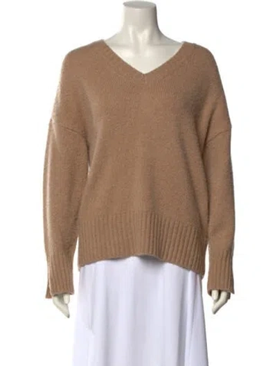 Pre-owned Favorite Daughter Merino Wool V-neck Sweater In Neutral