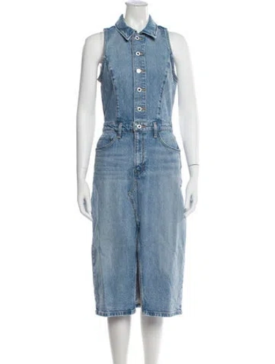 Pre-owned Favorite Daughter Midi Length Dress In Blue