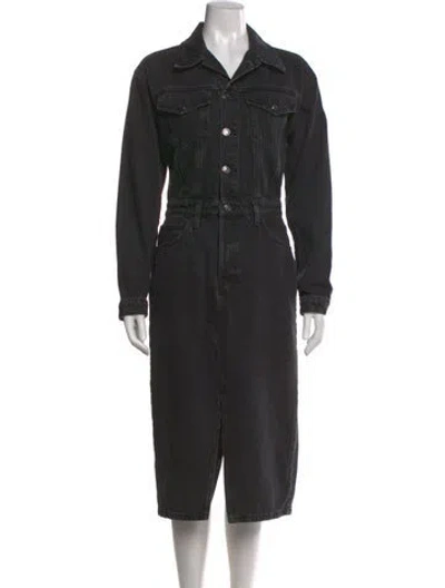 Pre-owned Favorite Daughter Midi Length Dress In Gray