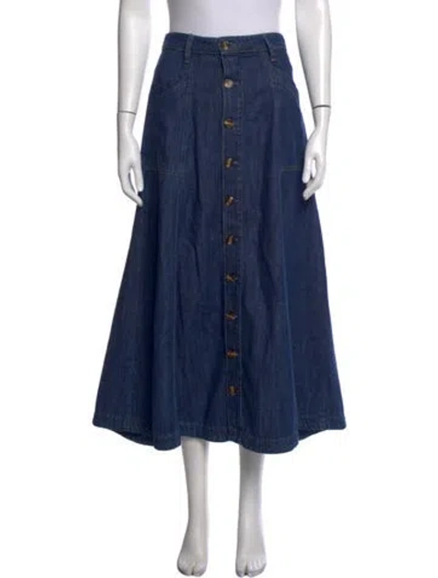 Pre-owned Favorite Daughter Midi Length Skirt In Blue