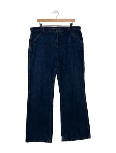 Pre-owned Favorite Daughter Mid-rise Flared Jeans In Blue