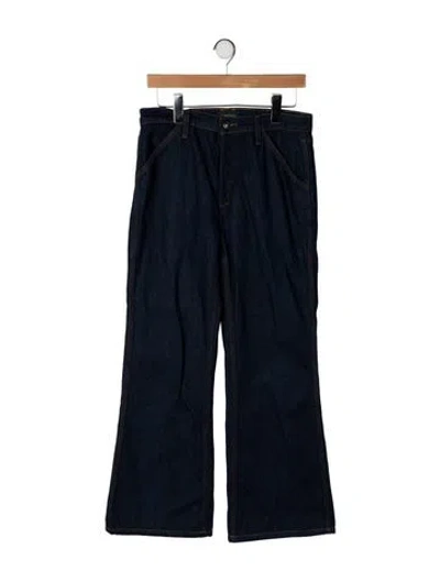 Pre-owned Favorite Daughter Mid-rise Flared Jeans In Blue