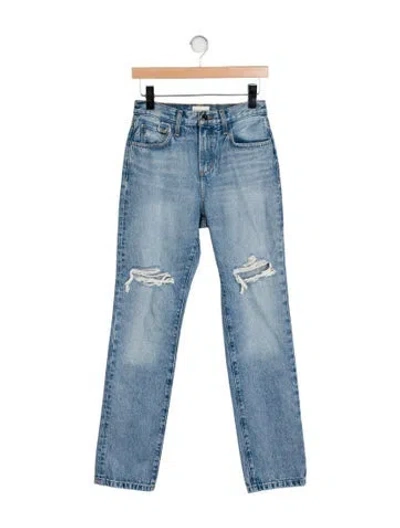 Pre-owned Favorite Daughter Mid-rise Straight Leg Jeans In Blue