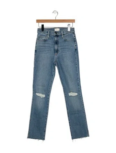 Pre-owned Favorite Daughter Mid-rise Straight Leg Jeans In Blue