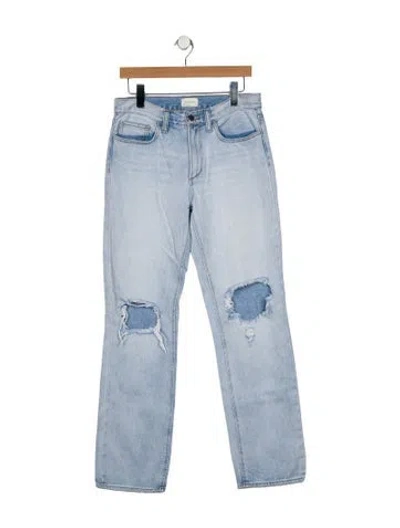 Pre-owned Favorite Daughter Mid-rise Straight Leg Jeans In Blue