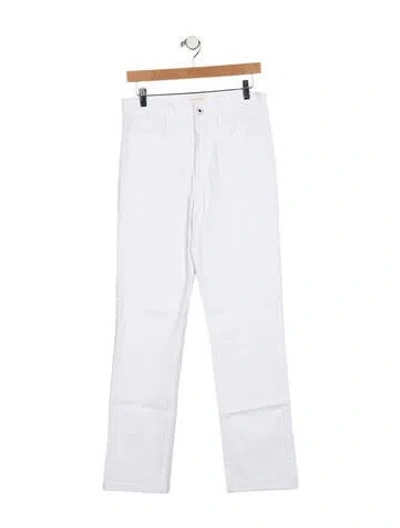 Pre-owned Favorite Daughter Mid-rise Straight Leg Jeans In White