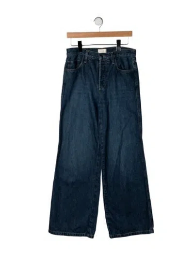 Pre-owned Favorite Daughter Mid-rise Wide Leg Jeans In Blue