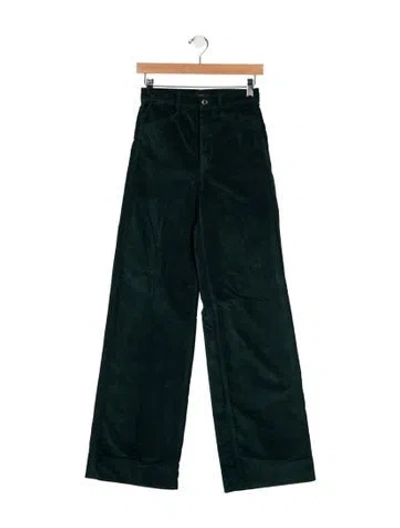 Pre-owned Favorite Daughter Mid-rise Wide Leg Jeans In Green