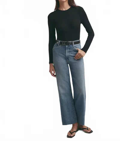 Favorite Daughter Mischa Super High Rise Wide Leg Ankle Jeans In Monterey In Blue
