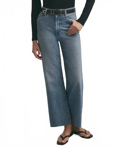 Favorite Daughter Mischa Super High Rise Wide Leg Ankle Jeans In Monterey In Blue