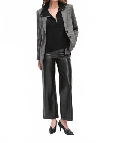 Favorite Daughter Mischa Super High Rise Wide Leg Pants In Black Leather