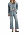 Favorite Daughter Mischa High Rise Wide Leg Ankle Jeans In Madison In Blue