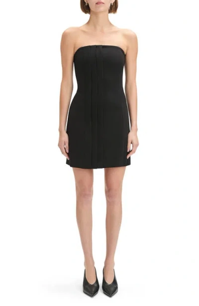 Favorite Daughter Missed Your Chance Pleated Strapless Minidress In Black