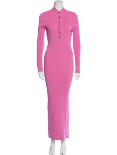 Pre-owned Favorite Daughter Mock Neck Long Dress In Pink