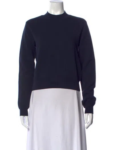Pre-owned Favorite Daughter Mock Neck Long Sleeve Sweatshirt In Blue
