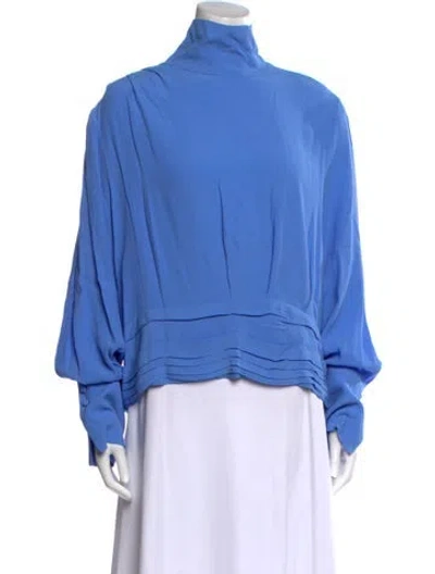 Pre-owned Favorite Daughter Mock Neck Long Sleeve Sweatshirt W/ Tags In Blue